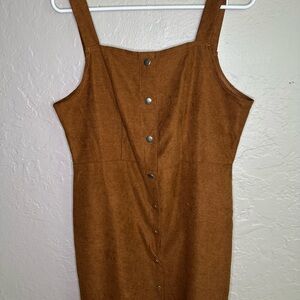 Brown Button-Down Mini Dress